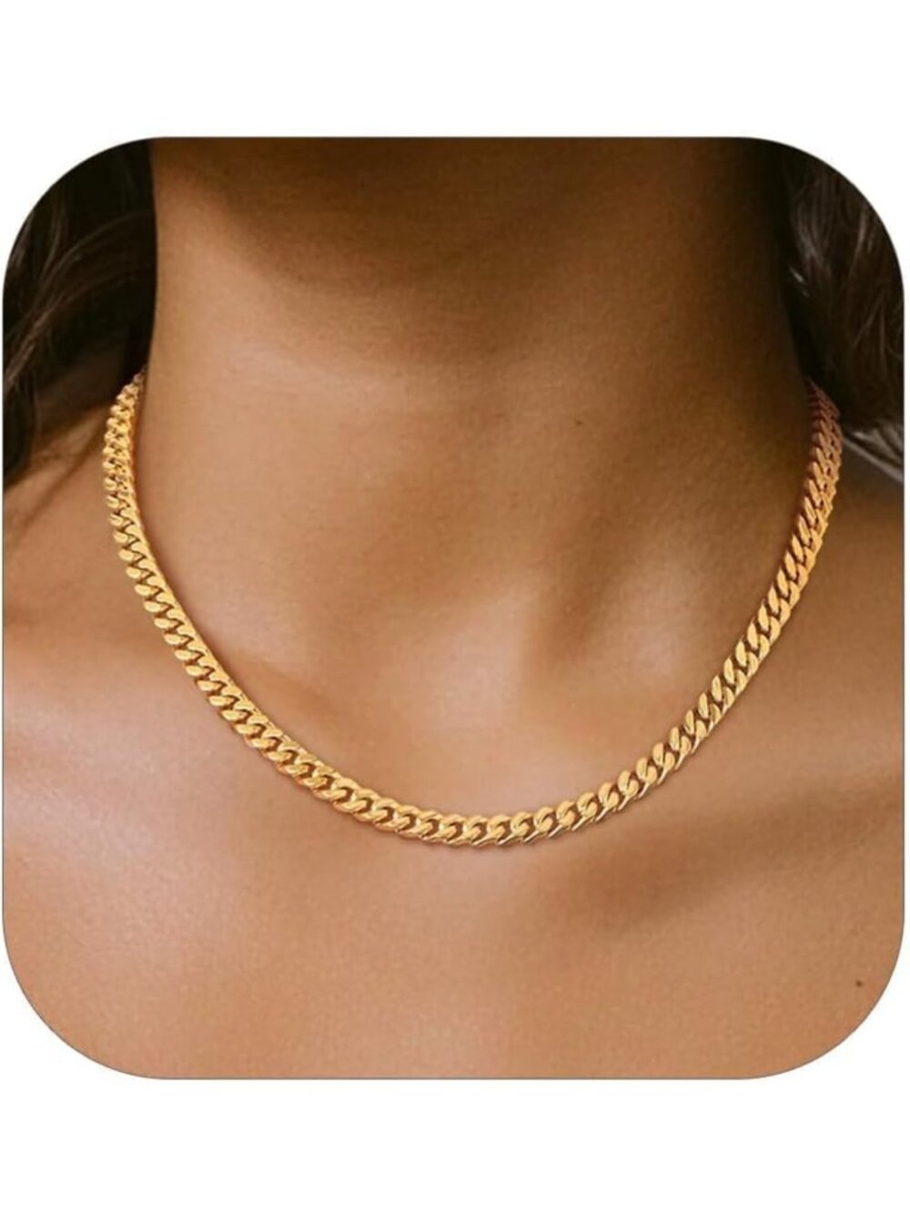 Stylish Cuban Link Chain Necklace, Silver/Gold Plated, Hip Hop Punk Jewelry
